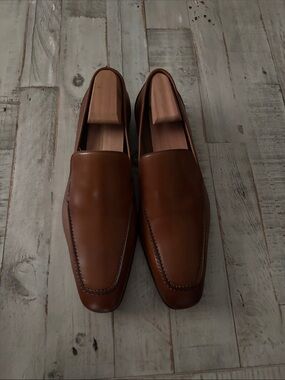 Men's Brown Leather Slip-On Loafers — Sleek Casual Dress Loafers